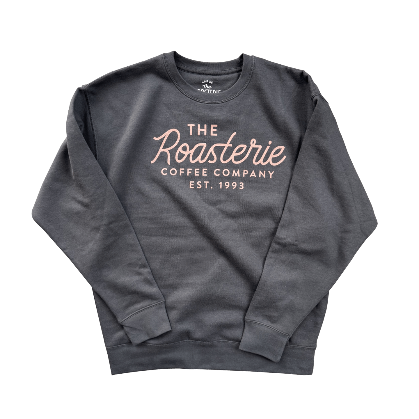 Script Text Crewneck - Vintage Black with 